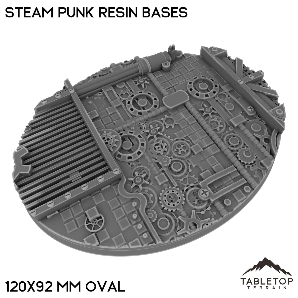 Tabletop Terrain Bases 120×92 mm oval / Single Steam Punk Resin Bases