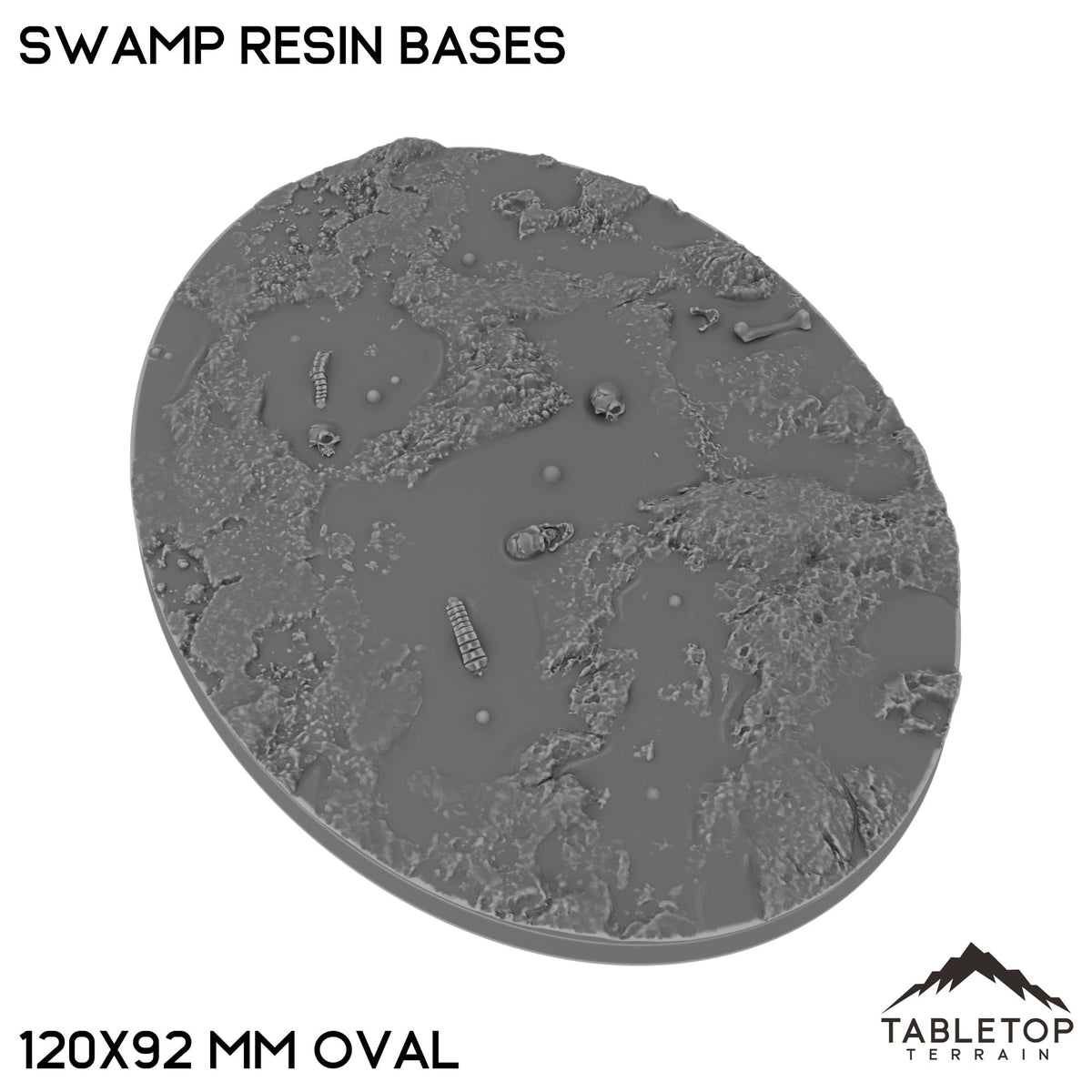 Tabletop Terrain Bases 120×92 mm oval / Single Swamp Resin Bases