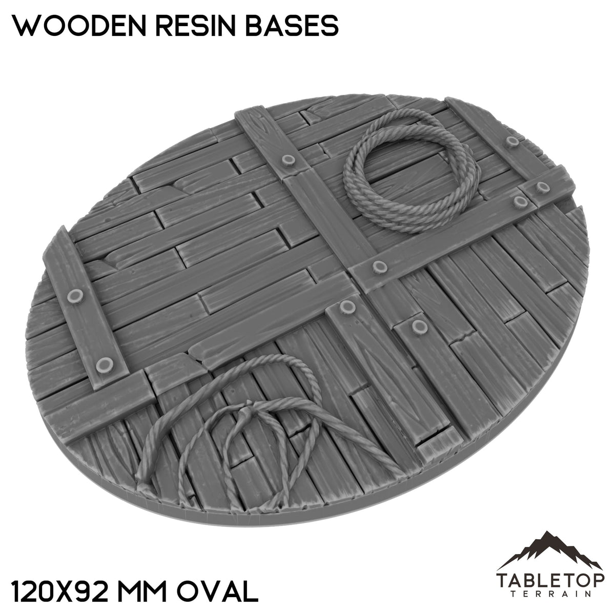 Tabletop Terrain Bases 120×92 mm oval / Single Wooden Resin Bases