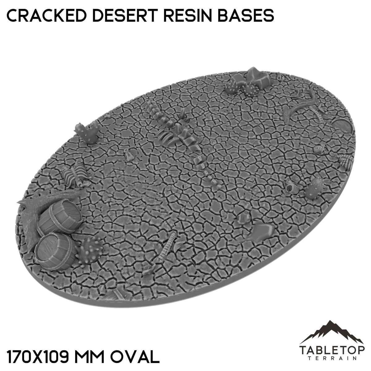 Tabletop Terrain Bases 170×109 mm oval / Single Cracked Desert Resin Bases