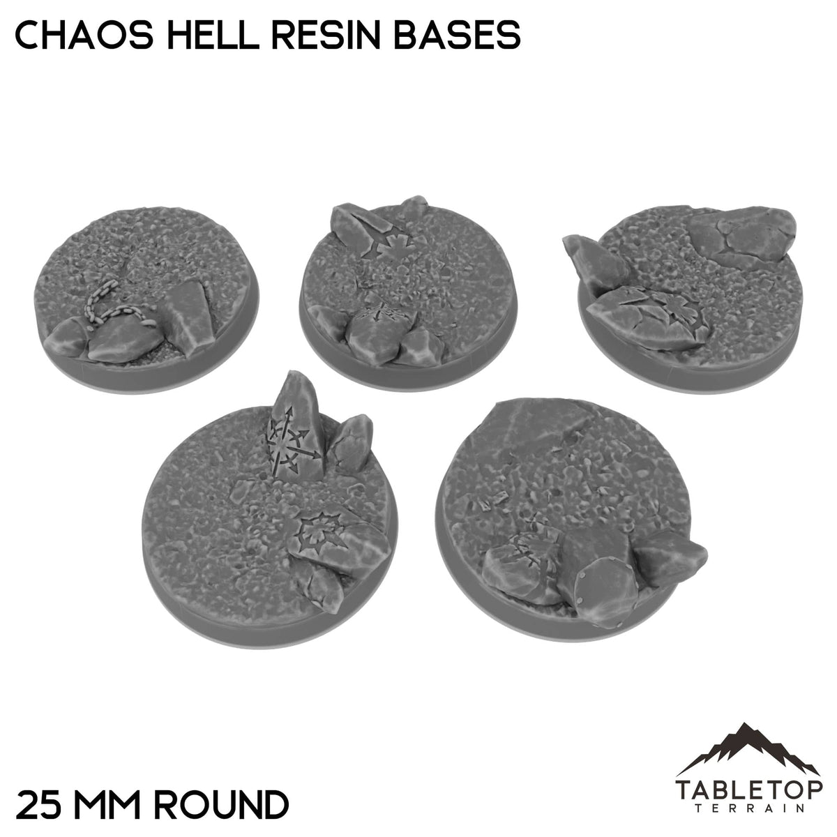 Tabletop Terrain Bases 25 mm / Single Chaos Hell Resin Bases