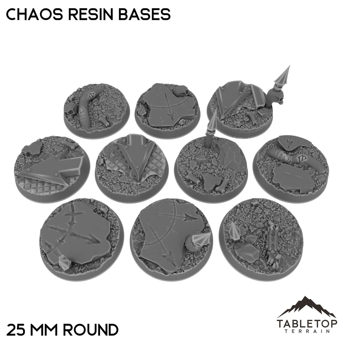 Tabletop Terrain Bases 25 mm / Single Chaos Resin Bases