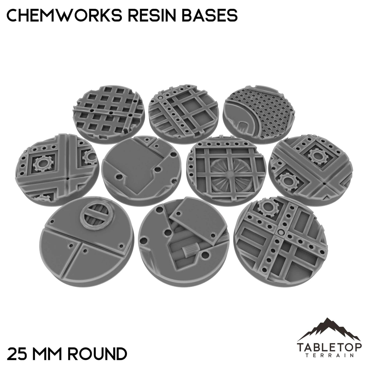 Tabletop Terrain Bases 25 mm / Single Chemworks Resin Bases