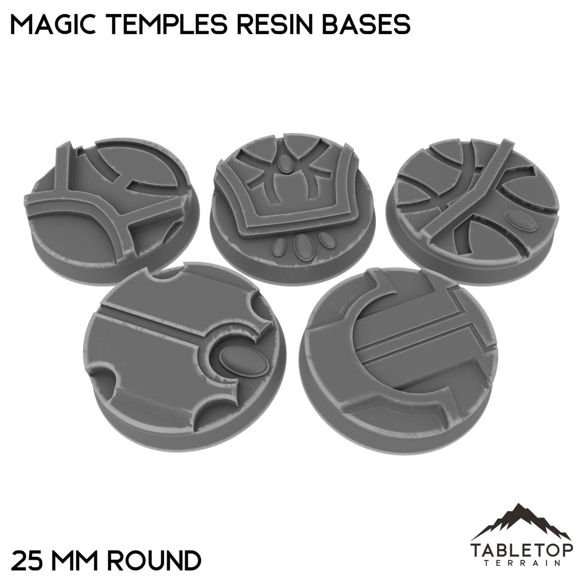 Tabletop Terrain Bases 25 mm / Single Magic Temples Resin Bases