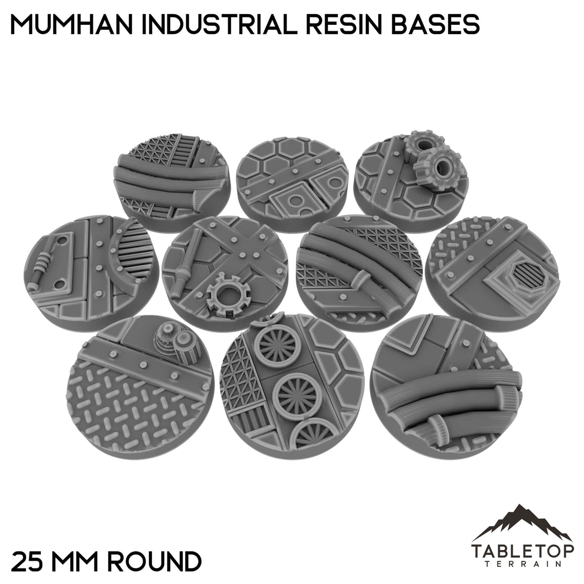 Tabletop Terrain Bases 25 mm / Single Mumhan Industrial Resin Bases