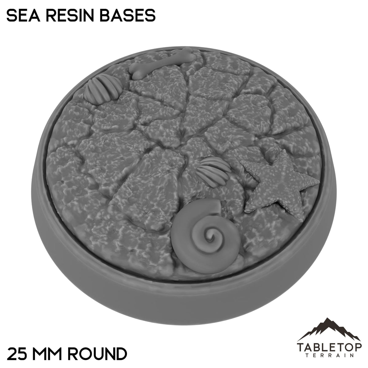 Tabletop Terrain Bases 25 mm / Single Sea Resin Bases