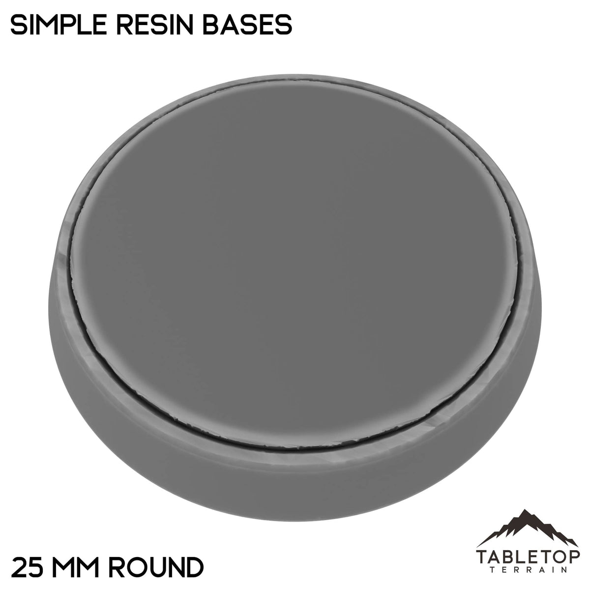 Tabletop Terrain Bases 25 mm / Single Simple Resin Bases