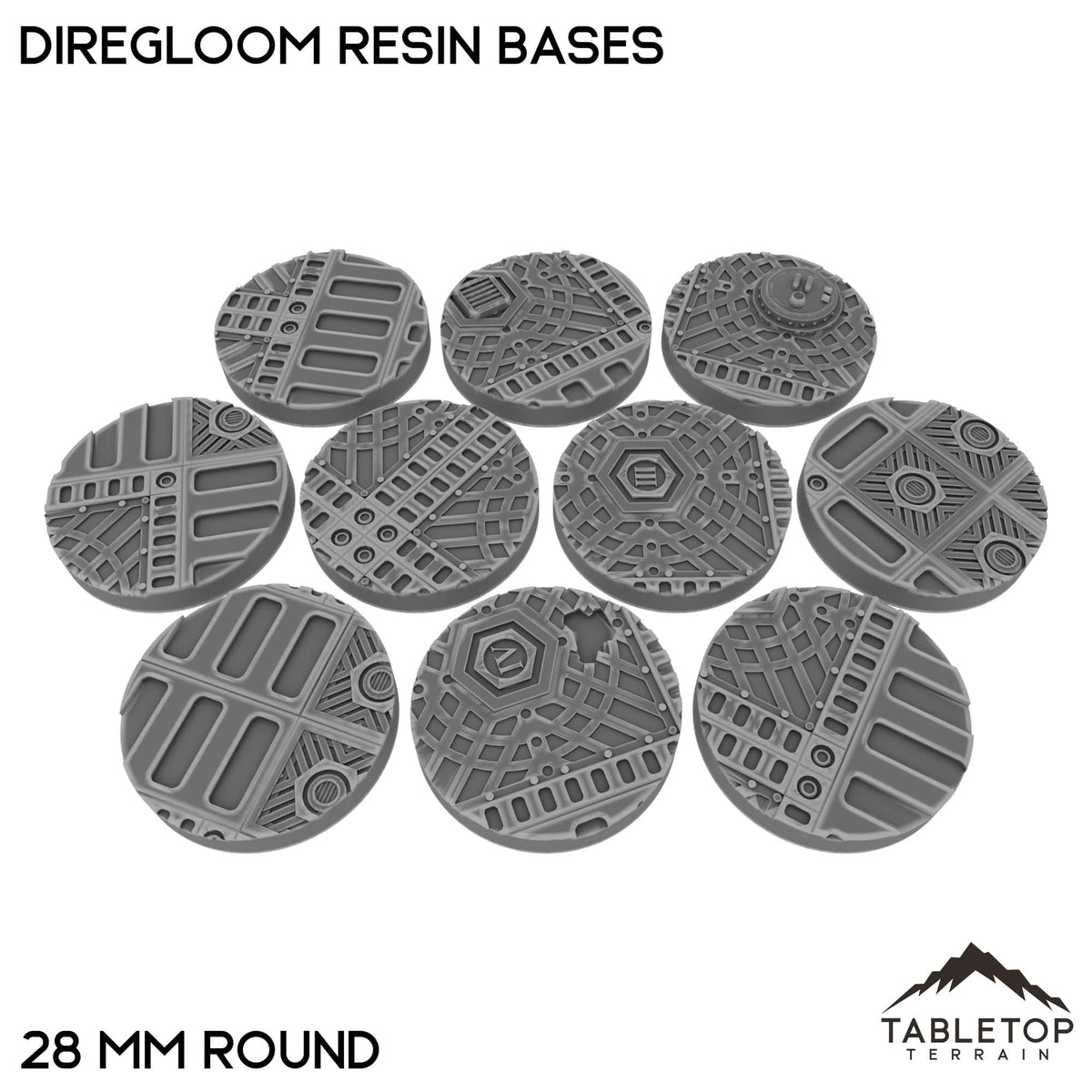 Tabletop Terrain Bases 28 mm / Single Diregloom Resin Bases