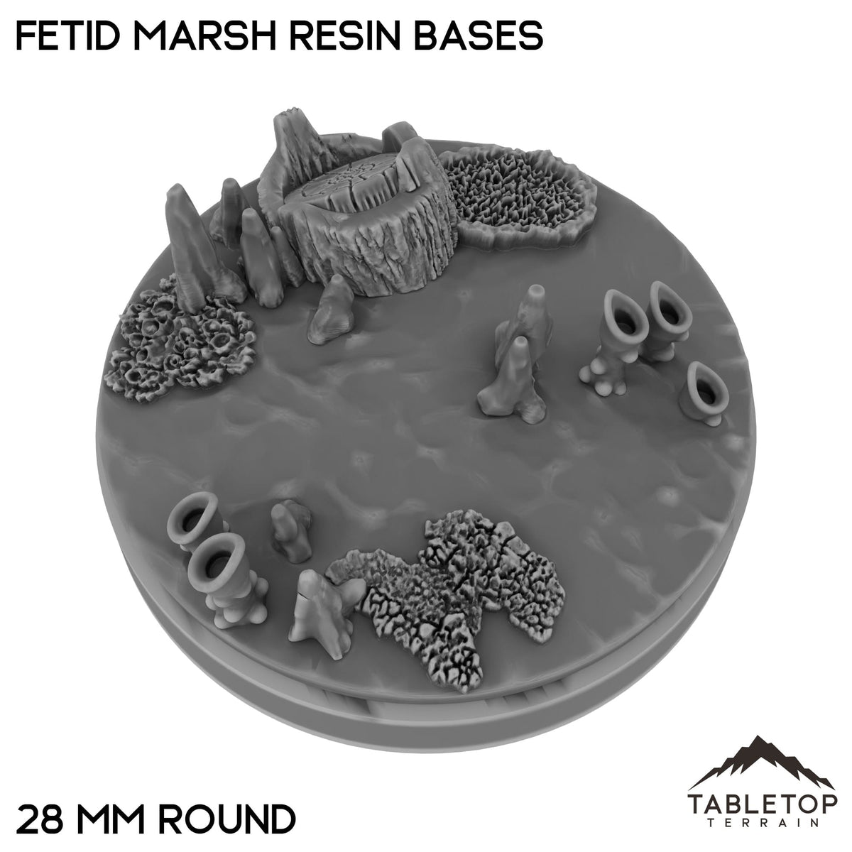Tabletop Terrain Bases 28 mm / Single Fetid Marsh Resin Bases