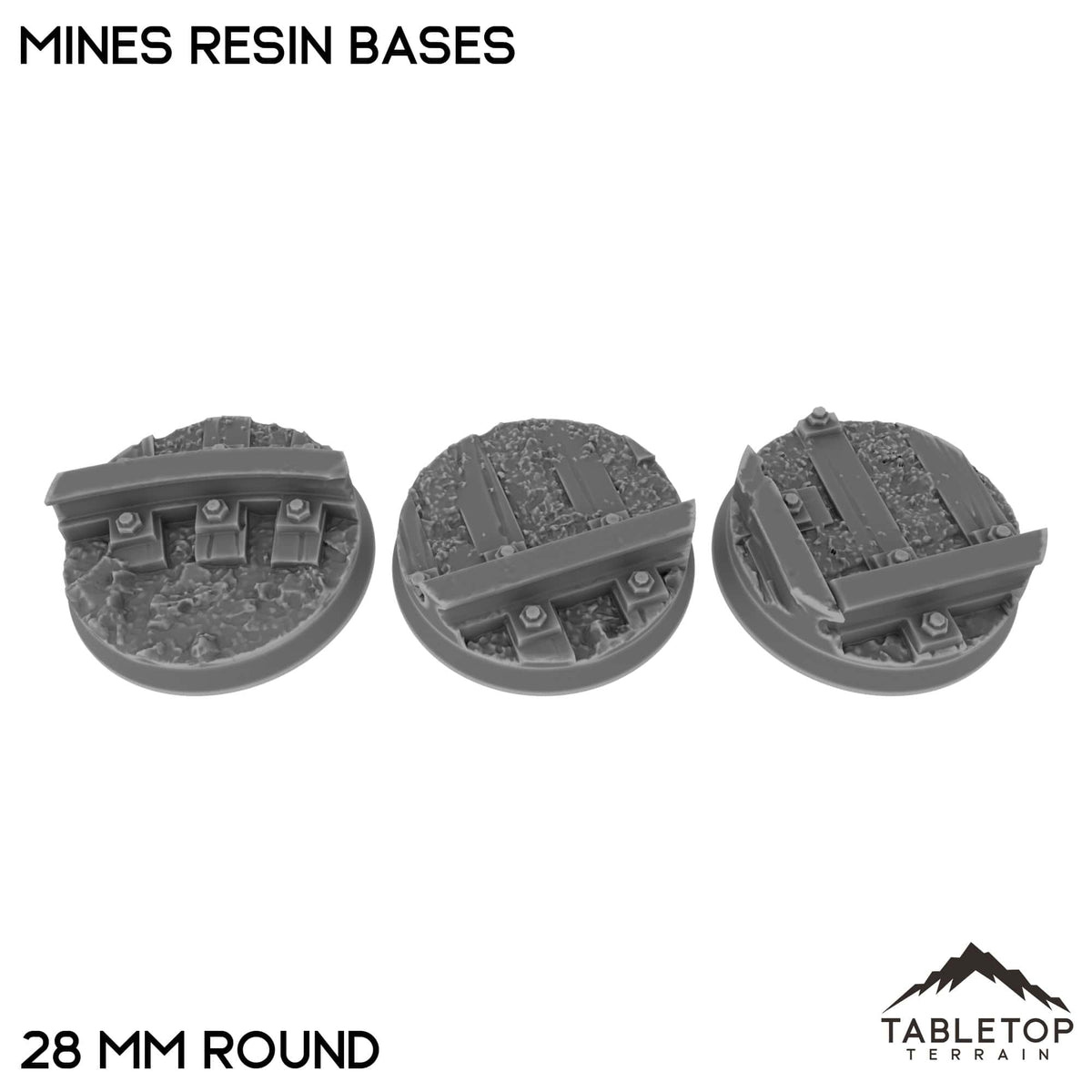 Tabletop Terrain Bases 28 mm / Single Mines Resin Bases