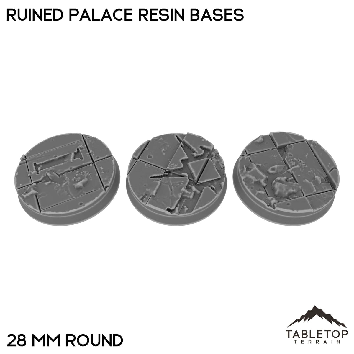 Tabletop Terrain Bases 28 mm / Single Ruined Palace Resin Bases