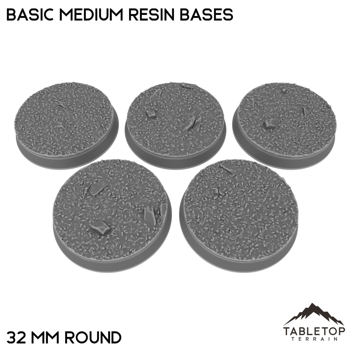 Tabletop Terrain Bases 32 mm / Single Basic Medium Resin Bases