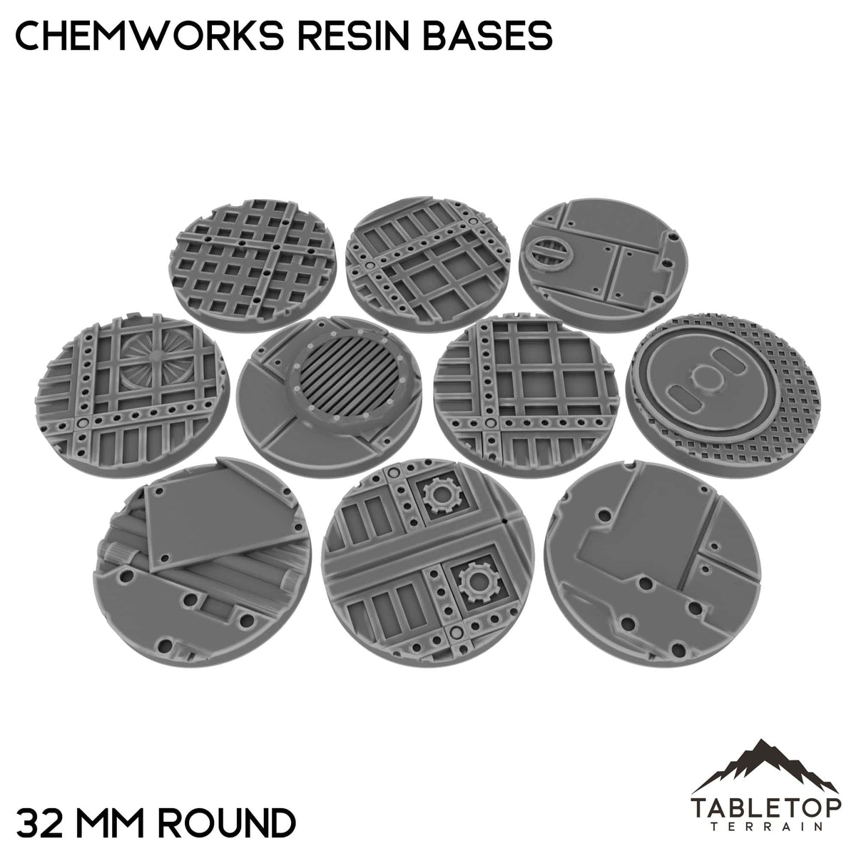 Tabletop Terrain Bases 32 mm / Single Chemworks Resin Bases
