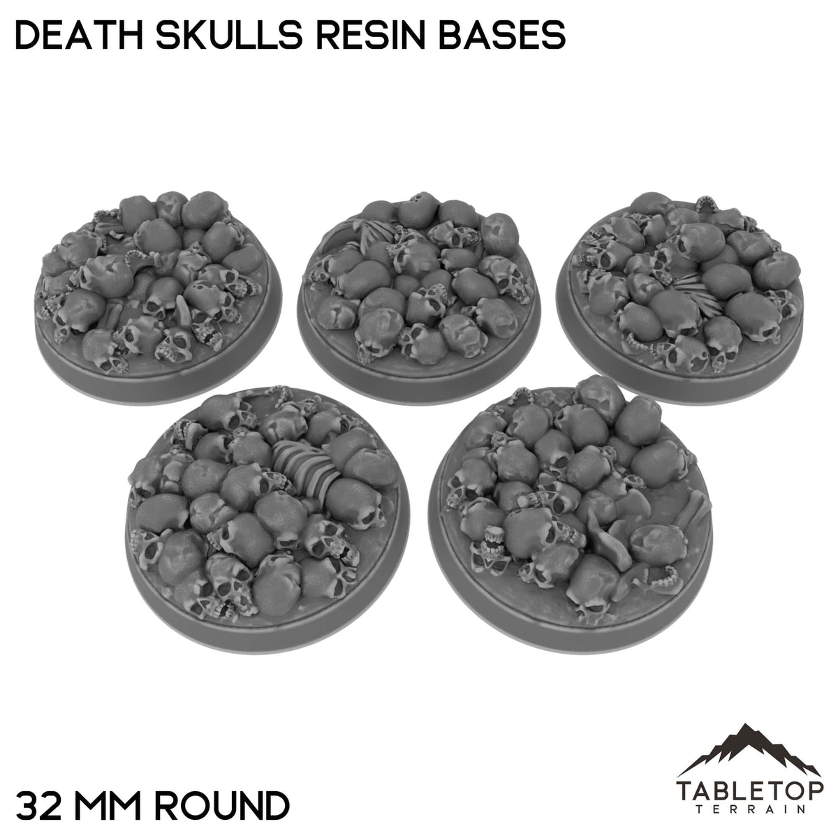 Tabletop Terrain Bases 32 mm / Single Death Skulls Resin Bases