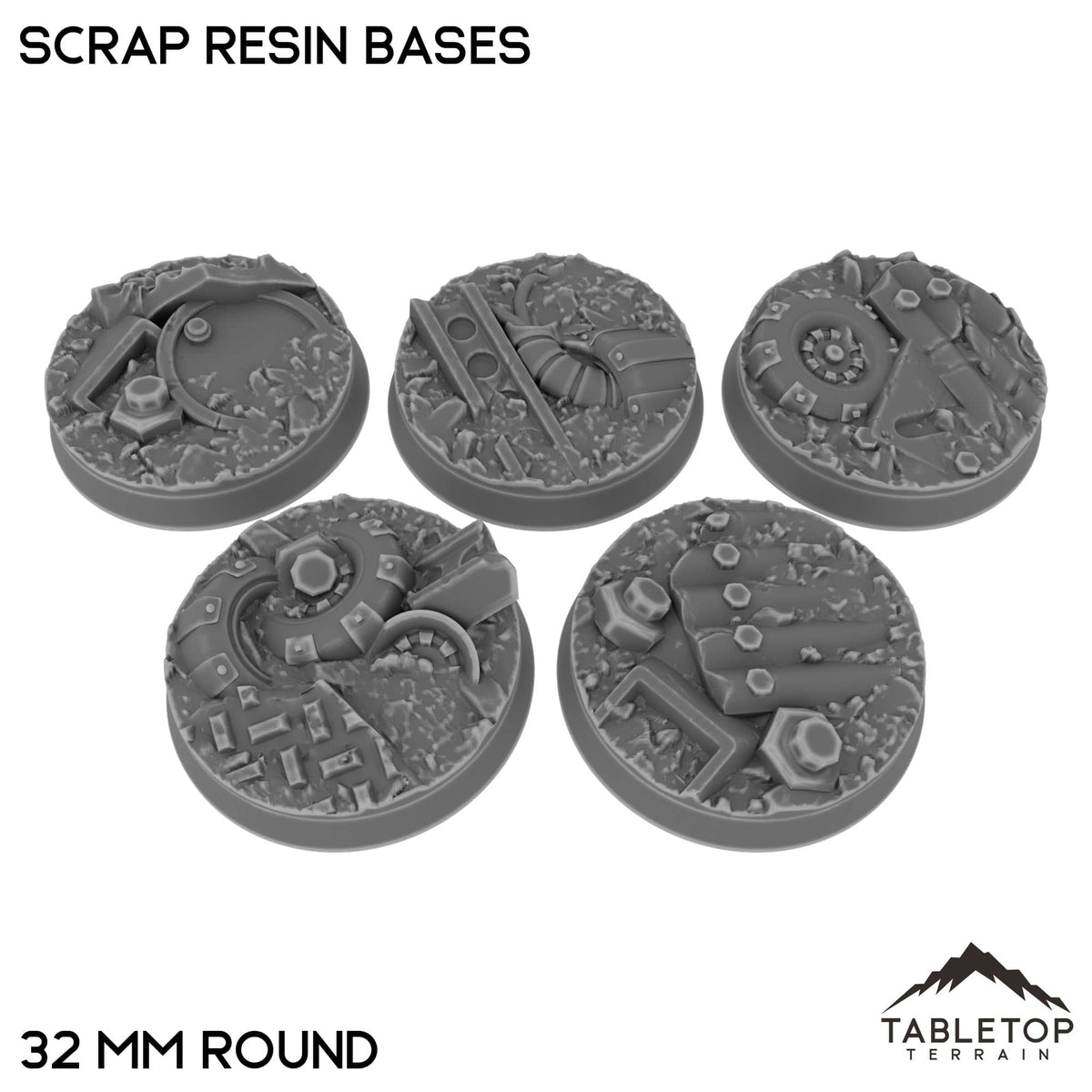 Tabletop Terrain Bases 32 mm / Single Scrap Resin Bases