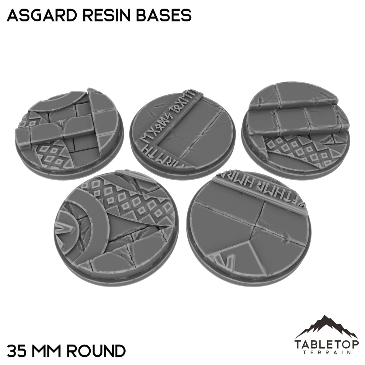 Tabletop Terrain Bases 35 mm / Single Asgard Resin Bases