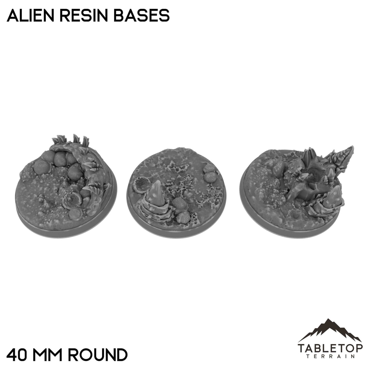 Tabletop Terrain Bases 40 mm / Single Alien Resin Bases