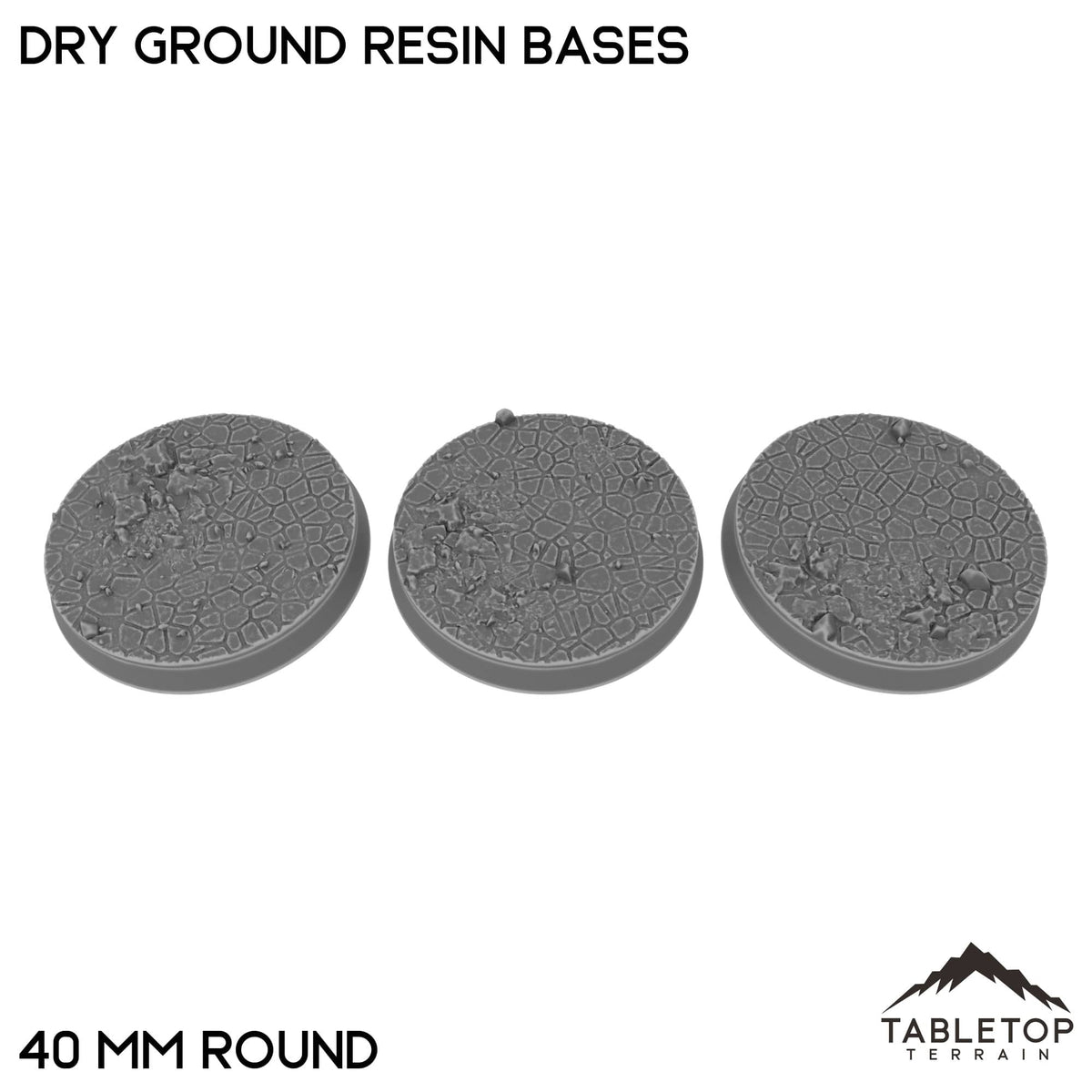 Tabletop Terrain Bases 40 mm / Single Dry Ground Resin Bases