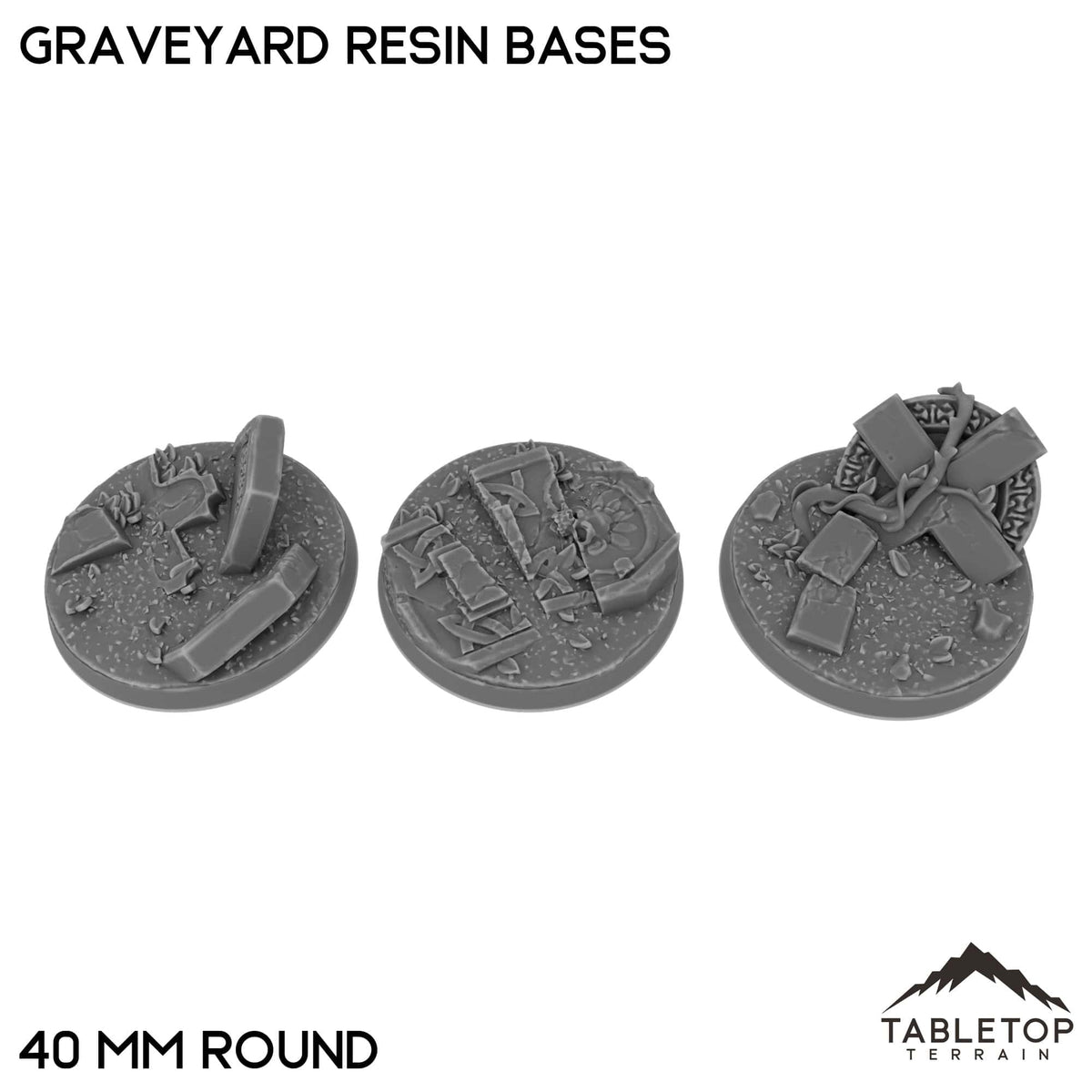 Tabletop Terrain Bases 40 mm / Single Graveyard Resin Bases