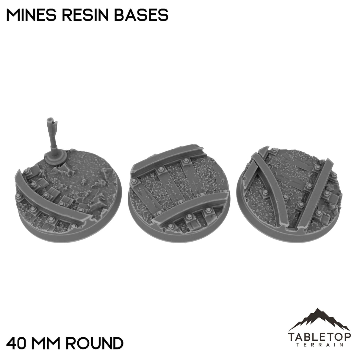 Tabletop Terrain Bases 40 mm / Single Mines Resin Bases