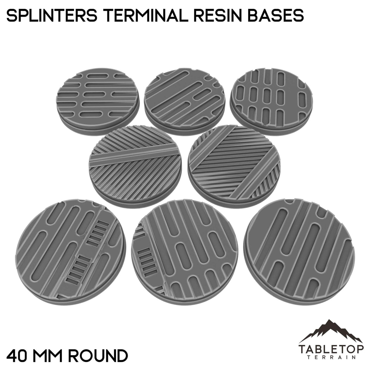 Tabletop Terrain Bases 40 mm / Single Splinters Terminal Resin Bases