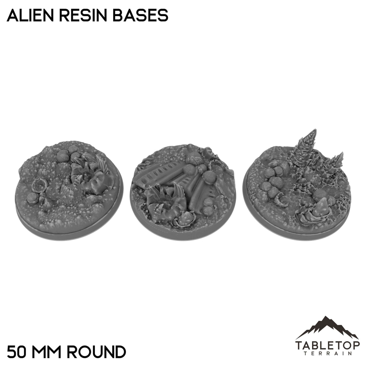 Tabletop Terrain Bases 50 mm / Single Alien Resin Bases