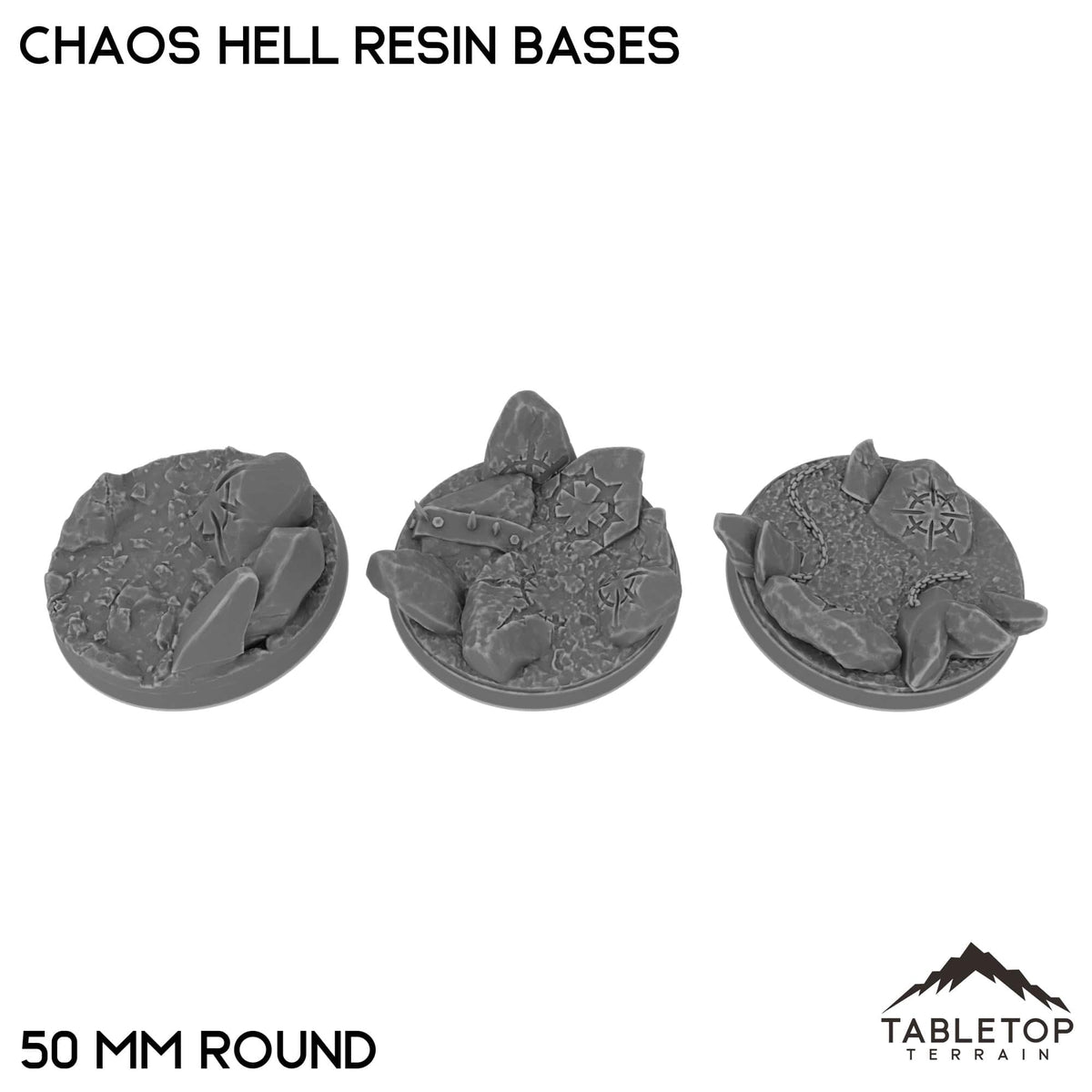 Tabletop Terrain Bases 50 mm / Single Chaos Hell Resin Bases