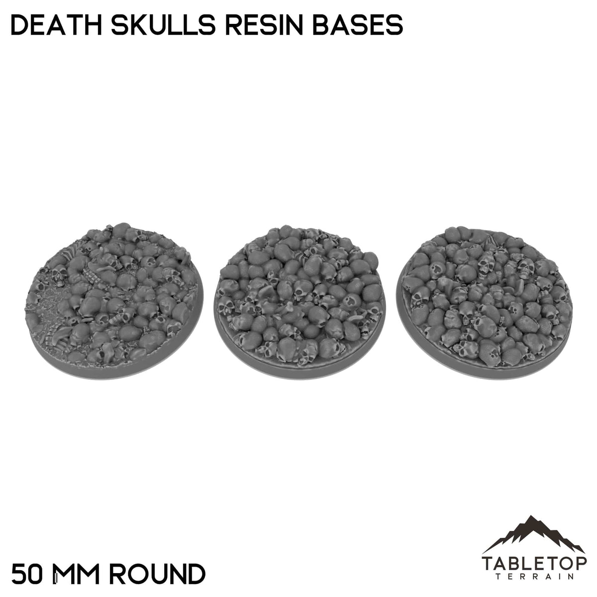 Tabletop Terrain Bases 50 mm / Single Death Skulls Resin Bases