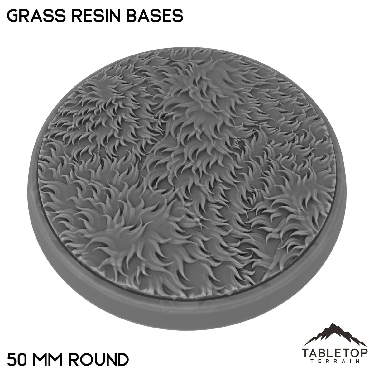 Tabletop Terrain Bases 50 mm / Single Grass Resin Bases
