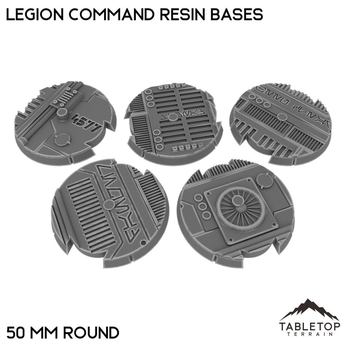 Tabletop Terrain Bases 50 mm / Single Legion Command Resin Bases