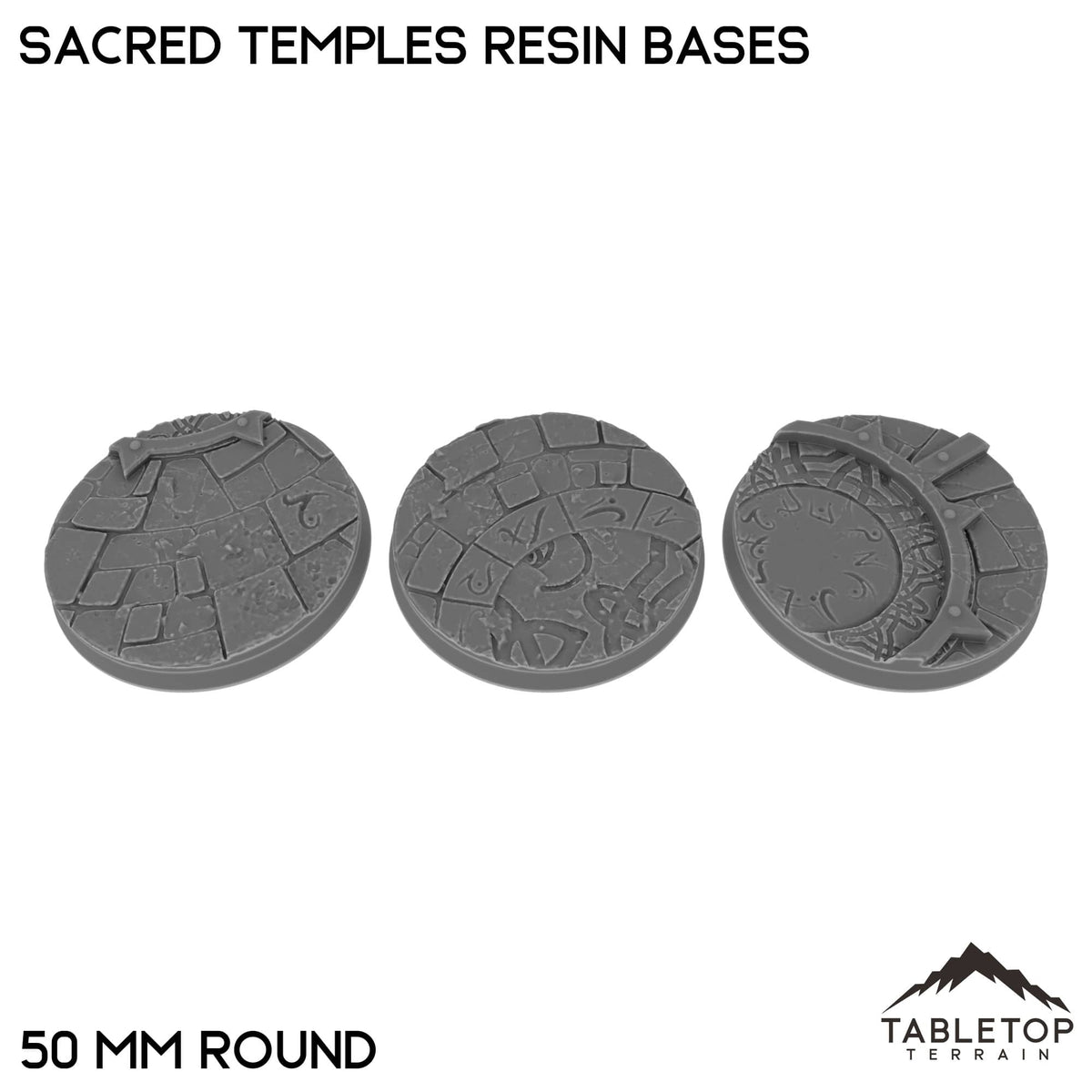 Tabletop Terrain Bases 50 mm / Single Sacred Temples Resin Bases
