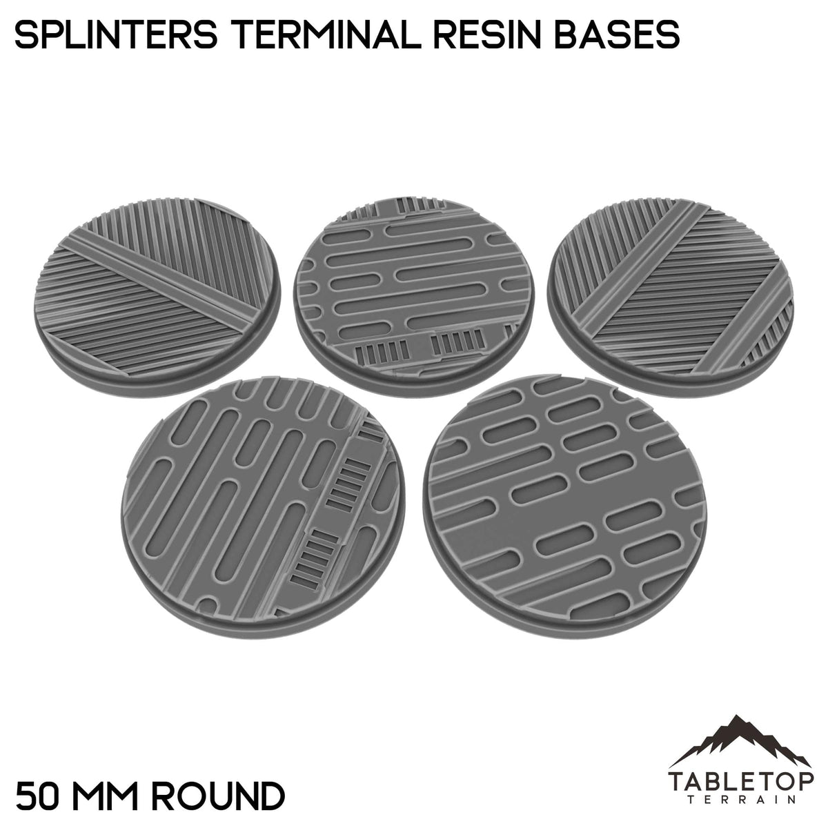 Tabletop Terrain Bases 50 mm / Single Splinters Terminal Resin Bases