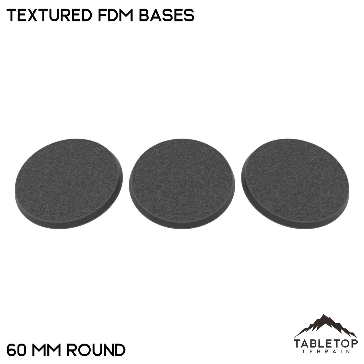 Tabletop Terrain Bases 60 mm / 3-base sprue Textured FDM Bases
