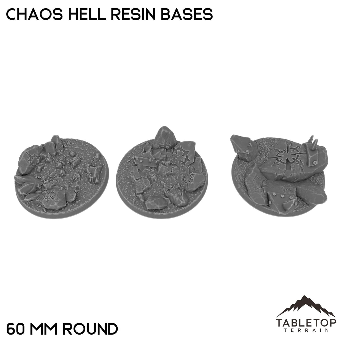 Tabletop Terrain Bases 60 mm / Single Chaos Hell Resin Bases