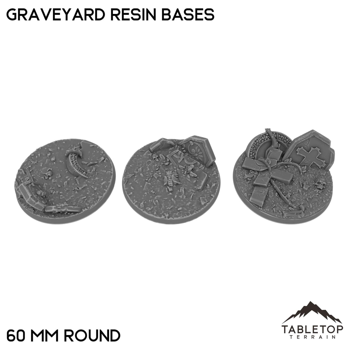 Tabletop Terrain Bases 60 mm / Single Graveyard Resin Bases