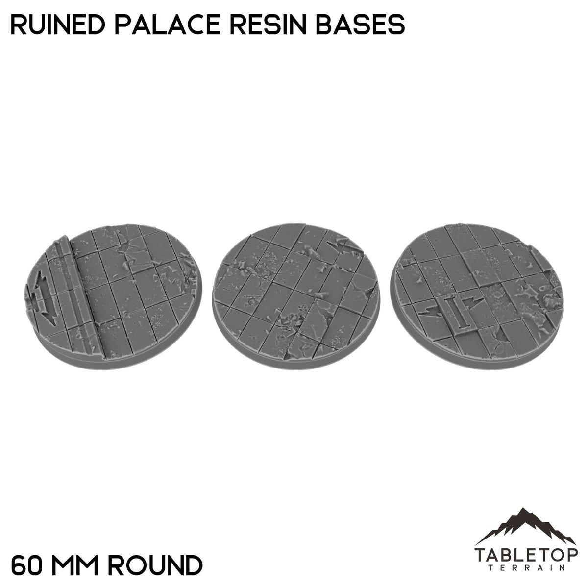 Tabletop Terrain Bases 60 mm / Single Ruined Palace Resin Bases