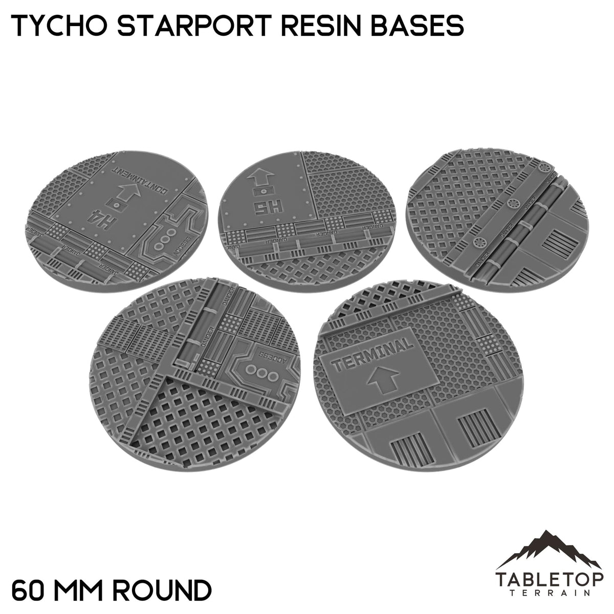 Tabletop Terrain Bases 60 mm / Single Tycho Starport Resin Bases