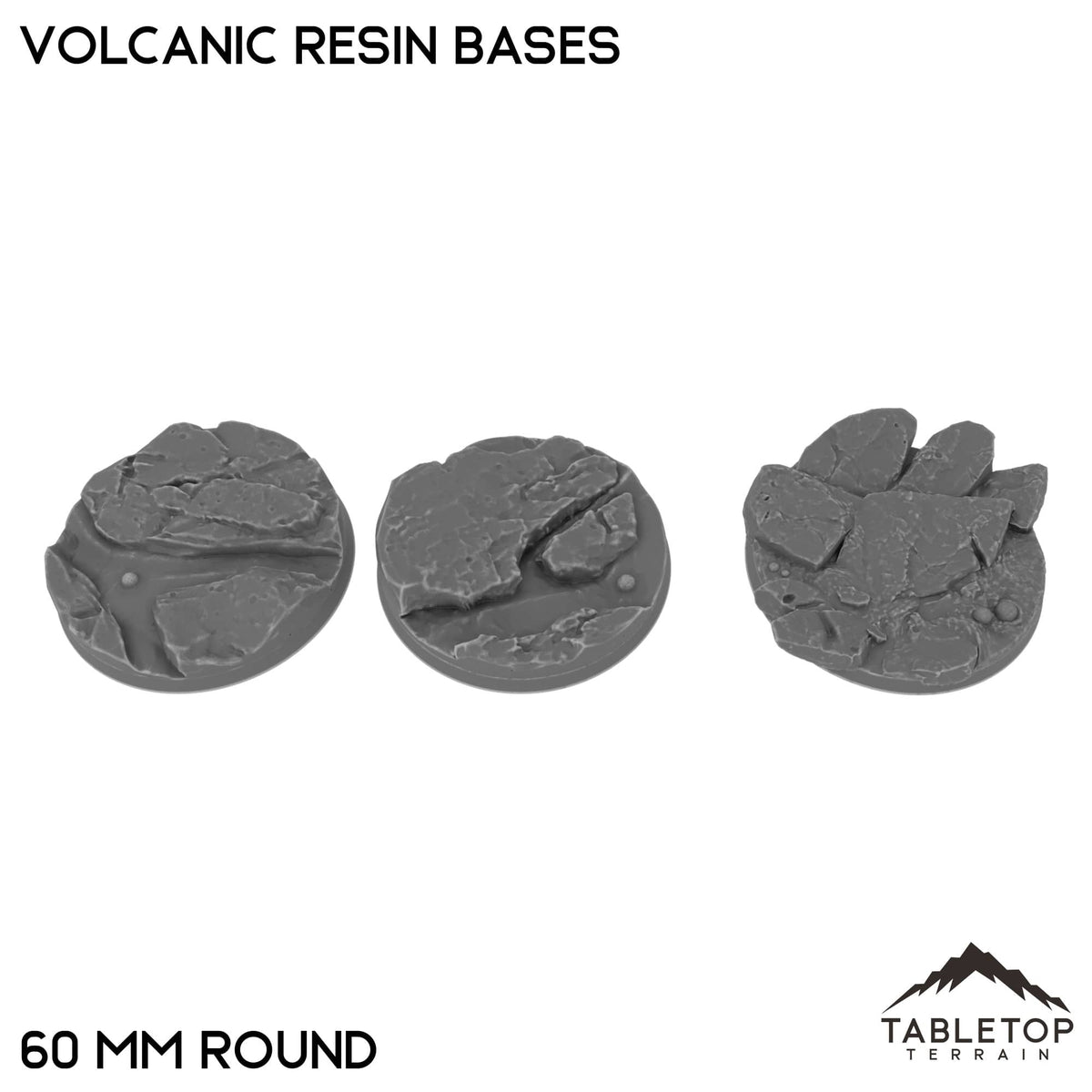 Tabletop Terrain Bases 60 mm / Single Volcanic Resin Bases