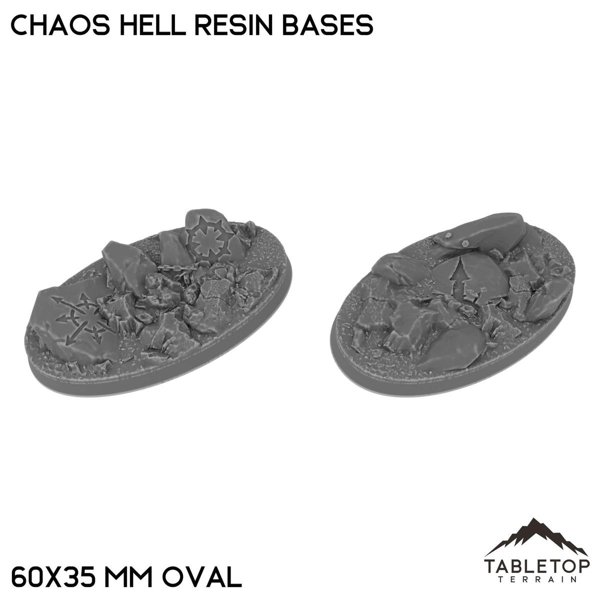 Tabletop Terrain Bases 60×35 mm oval / Single Chaos Hell Resin Bases