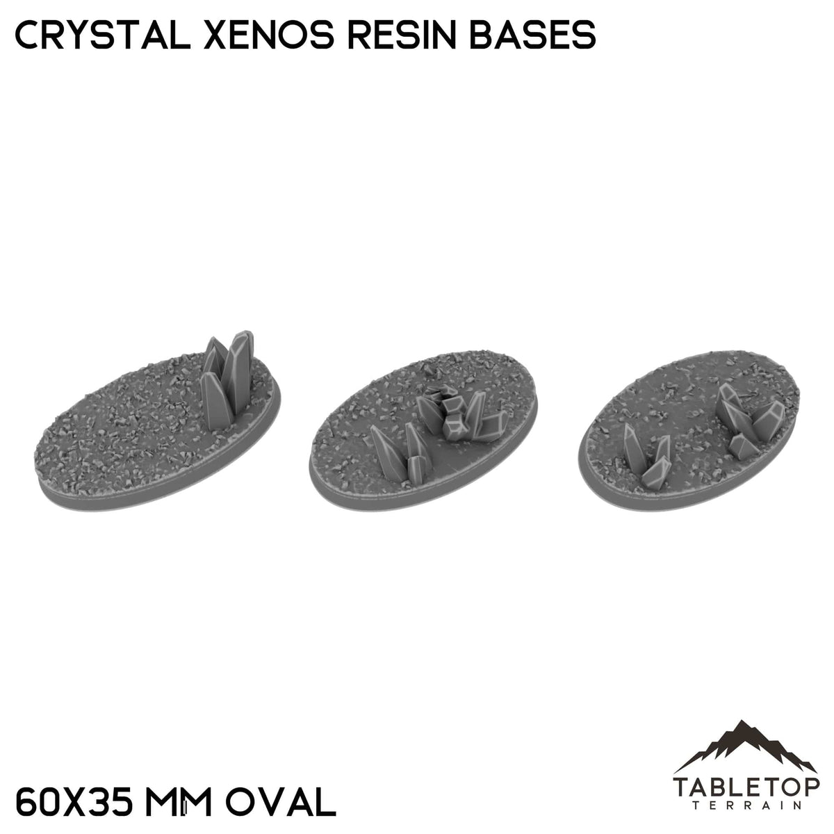 Tabletop Terrain Bases 60×35 mm oval / Single Crystal Xenos Resin Bases