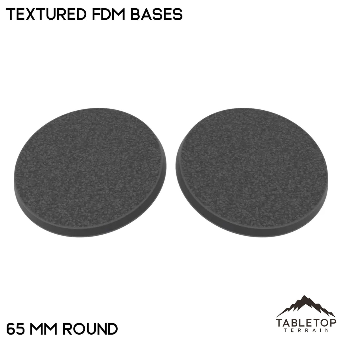 Tabletop Terrain Bases 65 mm / 2-base sprue Textured FDM Bases