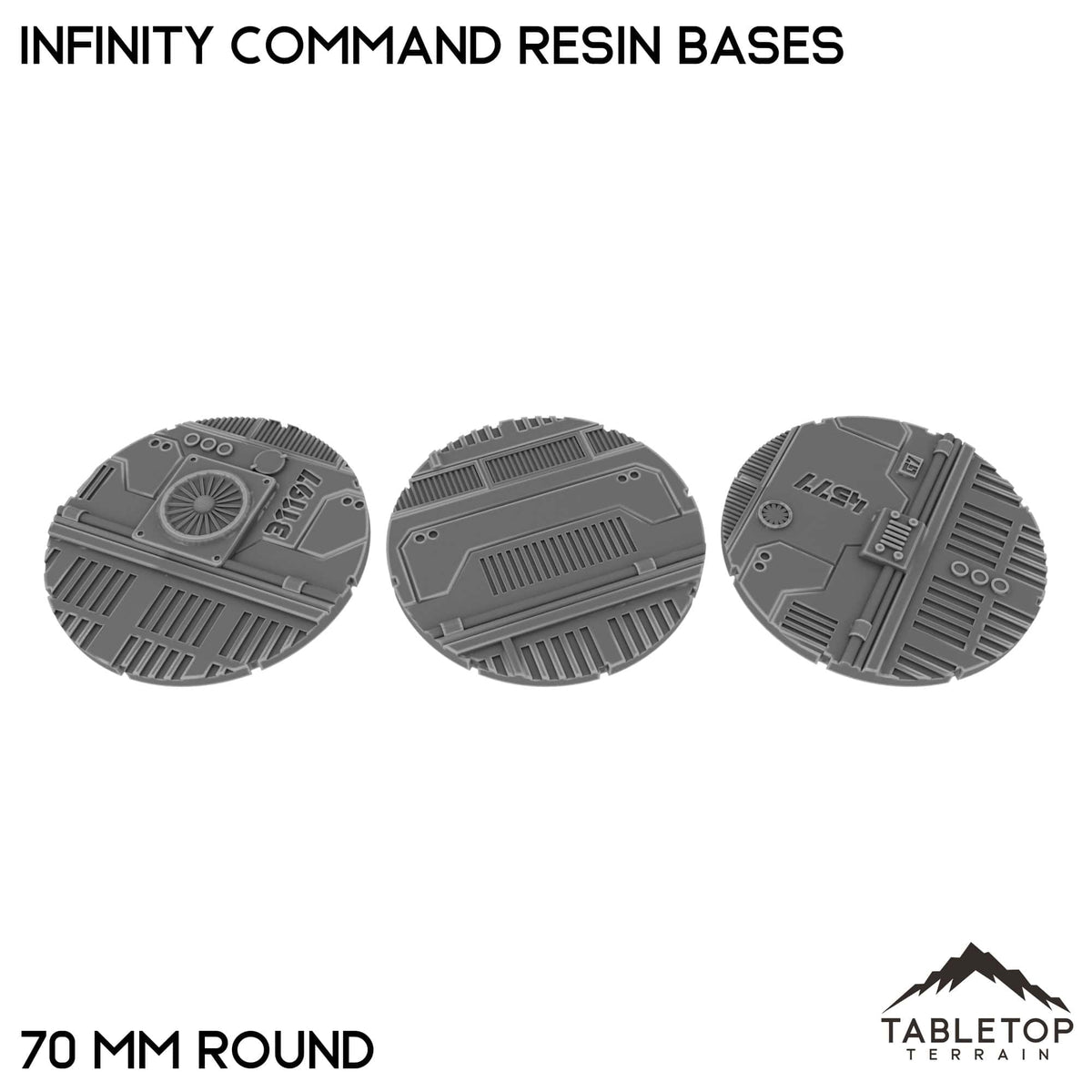 Tabletop Terrain Bases 70 mm / Single Infinity Command Resin Bases