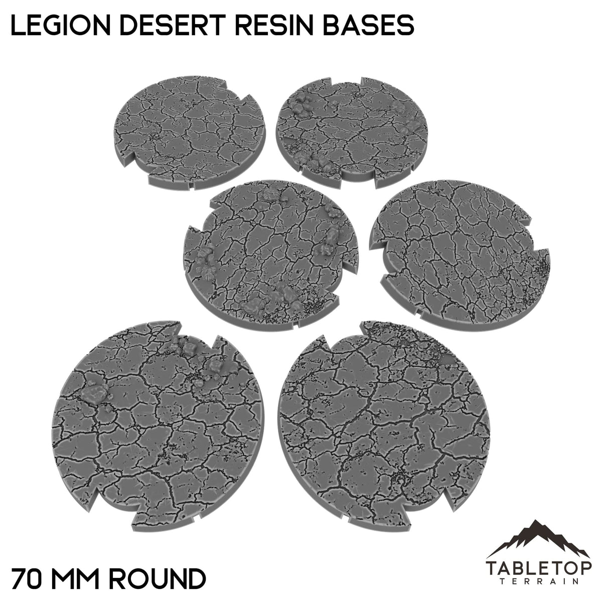 Tabletop Terrain Bases 70 mm / Single Legion Desert Resin Bases
