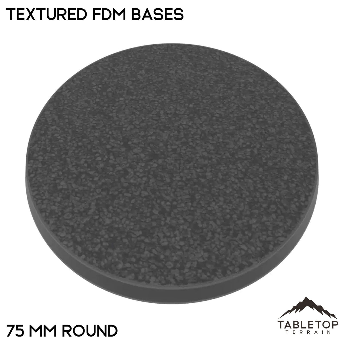 Tabletop Terrain Bases 75 mm / Single base Textured FDM Bases