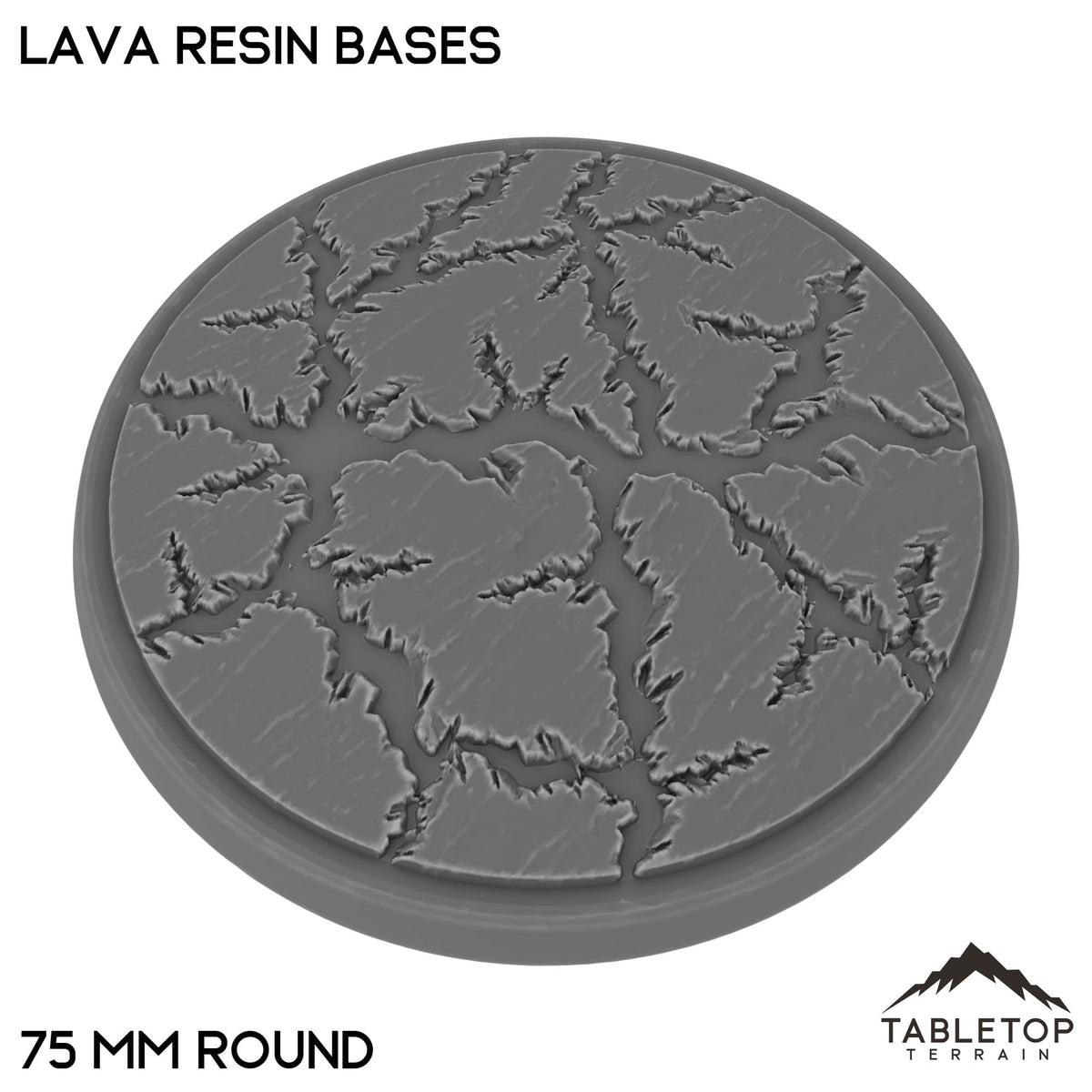 Tabletop Terrain Bases 75 mm / Single Lava Resin Bases