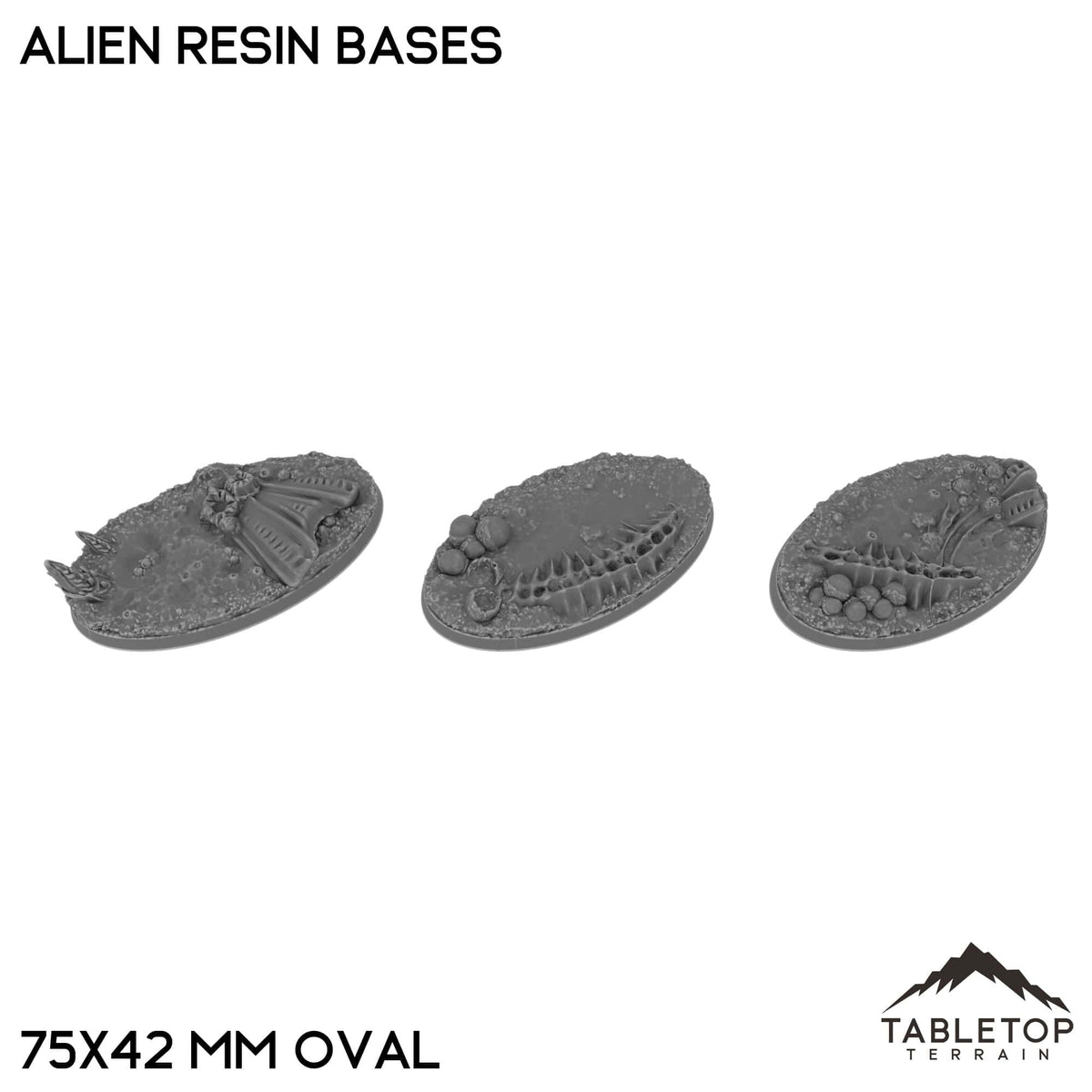 Tabletop Terrain Bases 75×42 mm oval / Single Alien Resin Bases