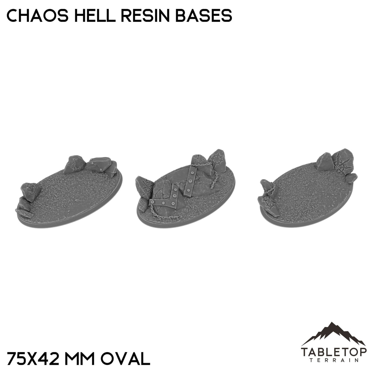 Tabletop Terrain Bases 75×42 mm oval / Single Chaos Hell Resin Bases