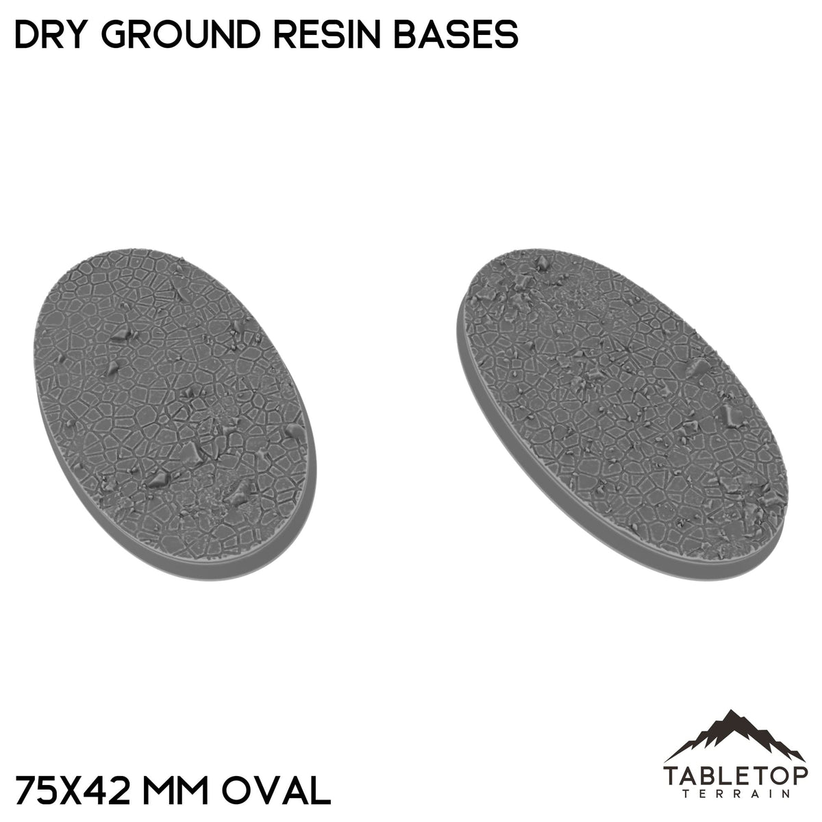 Tabletop Terrain Bases 75×42 mm oval / Single Dry Ground Resin Bases