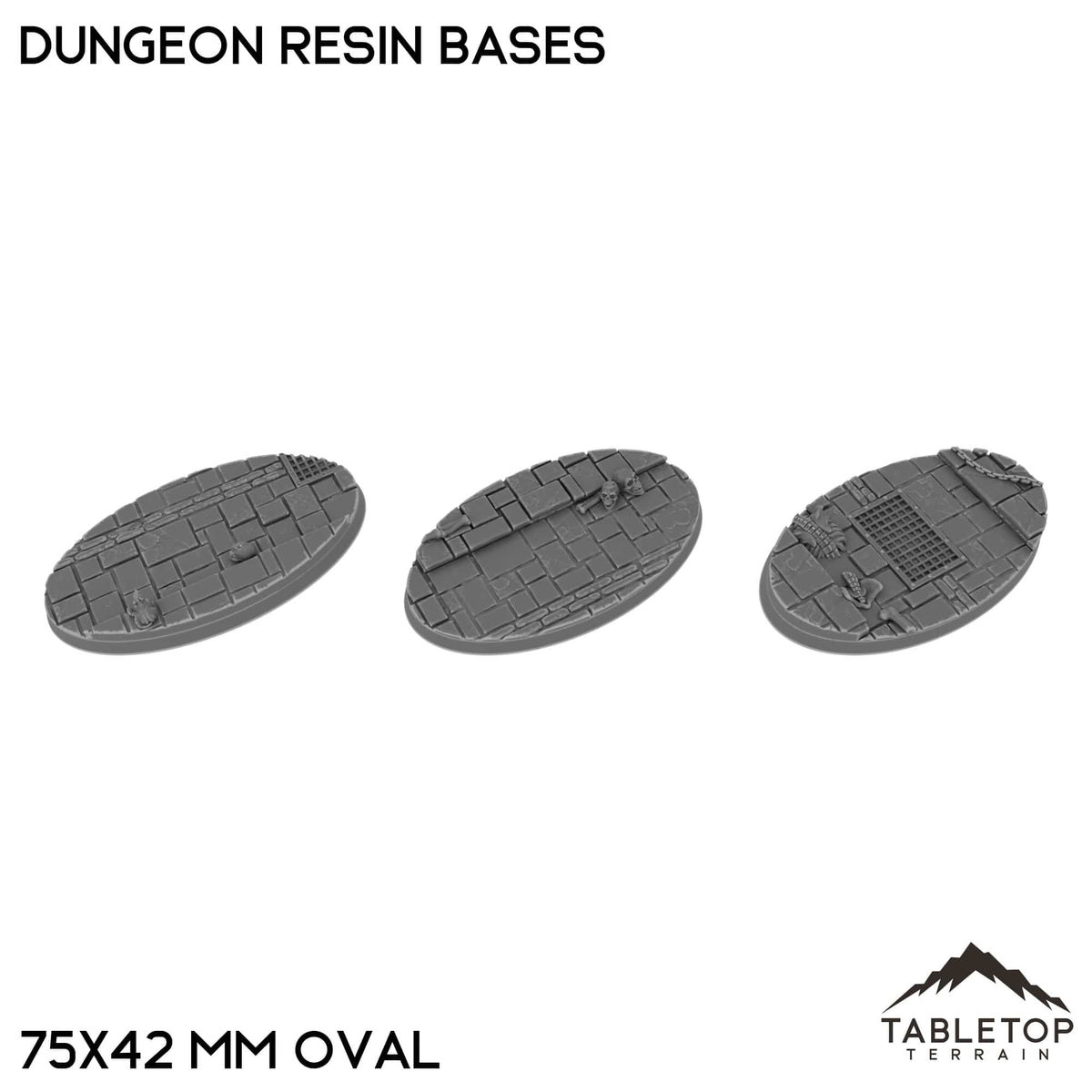 Tabletop Terrain Bases 75×42 mm oval / Single Dungeon Resin Bases