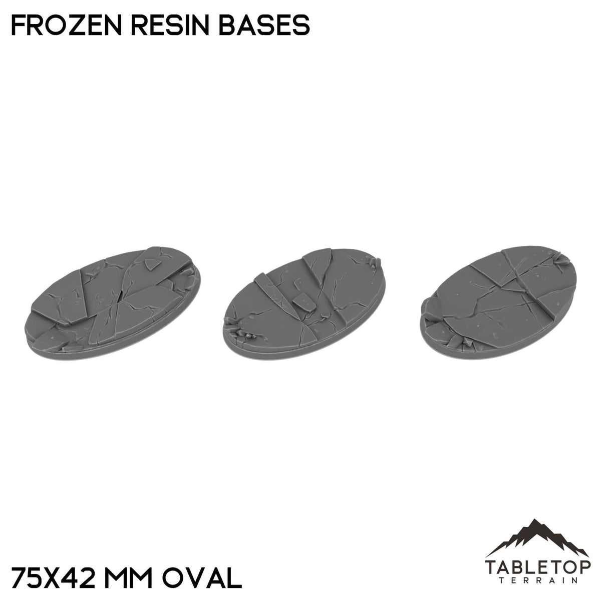 Tabletop Terrain Bases 75×42 mm oval / Single Frozen Resin Bases